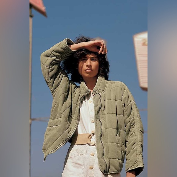 Free People Dolman Quilted Jacket in Green Size: XS - Picture 4 of 9